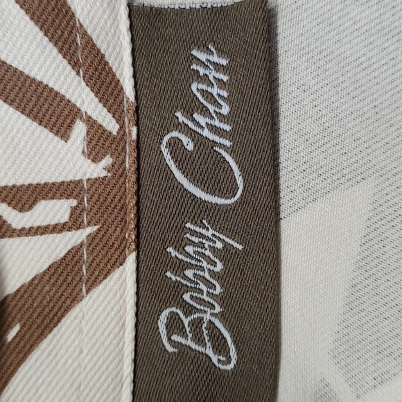 BOBBY CHAN 70% SILK 30% cotton BLOUSE size large. 3/4 sleeves. Cream and brown - Picture 6 of 10